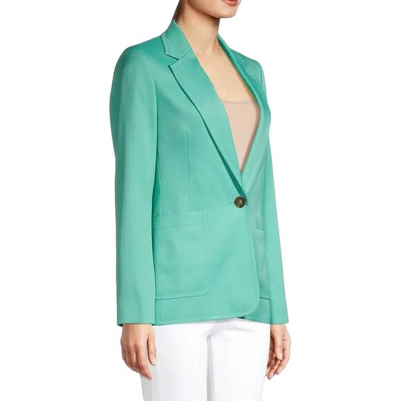 Reiss Ember Notched Single Button Blazer Green Tailored Lined Womens Size 12 - Picture 4 of 16